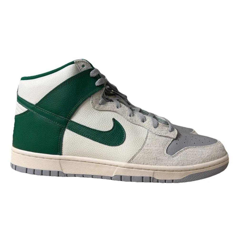 Nike By You Dunk High ID White Grey Green | DV2273-900 Size Men 14/Women 15.5